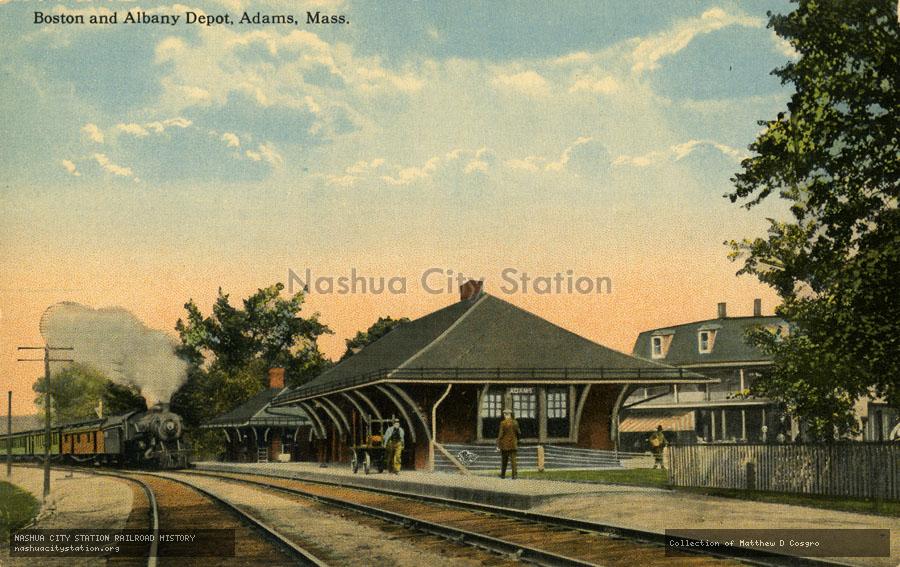 Postcard: Boston & Albany Depot, Adams, Massachusetts